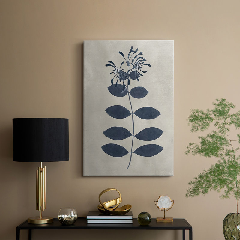 Fleurs pressées bleu marine - Cavas enveloppés de galerie, H 18 po x l 12 po