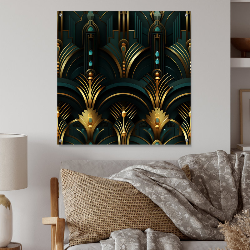 Jesseren - Art mural abstrait en acrylique, H 16 po x l 16 po