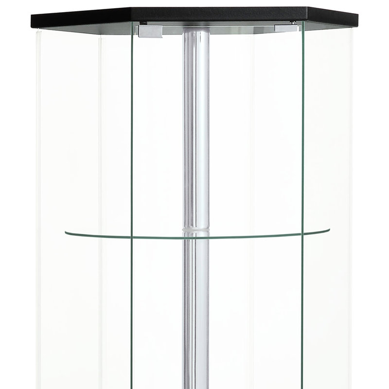Four Black Glass Curio Cabinet With And Hexagonal Feature For Display In Primary Living Areas Design Storing Decor Spaces