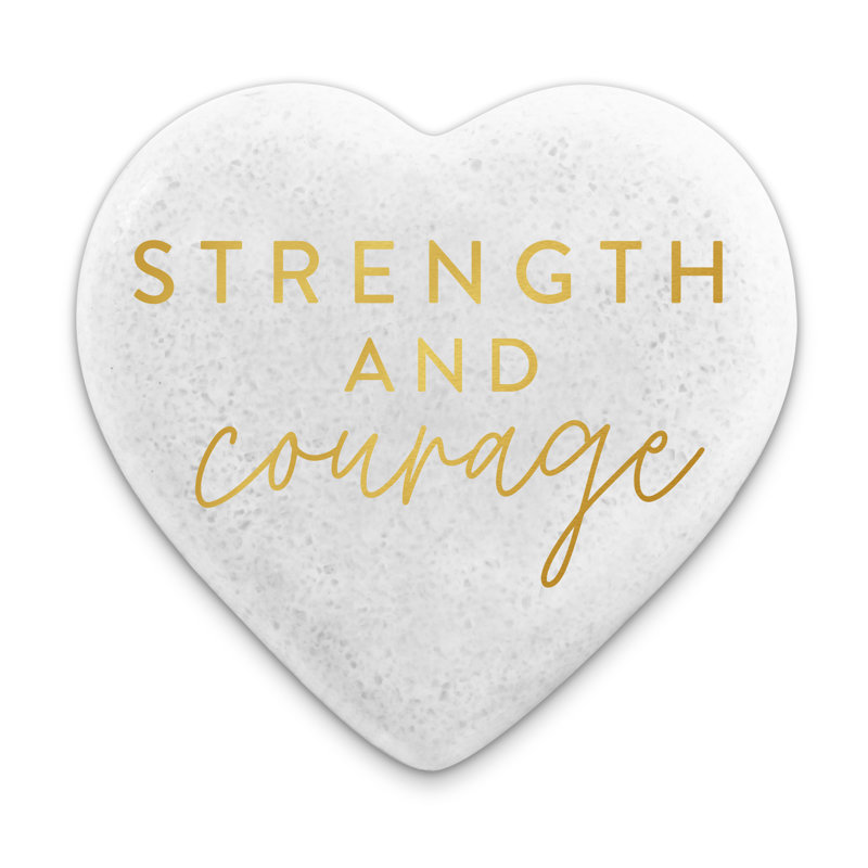Carte cœur rose pierre force courage