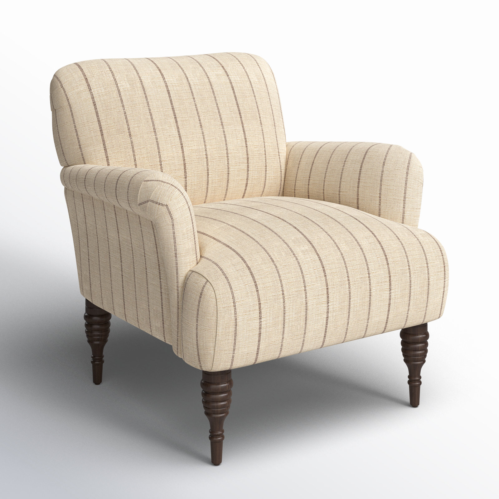 Allura Armchair, Fritz Charcoal Stripe