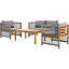 4 - Person Acacia Wood Lounge Set With Cushions-1023825083