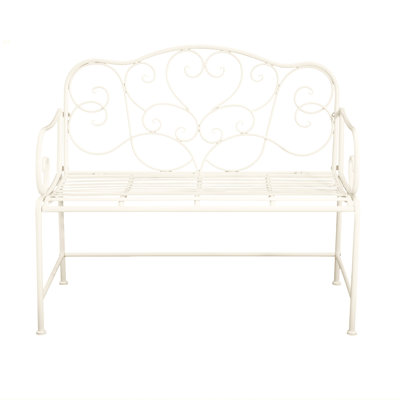 Banc de jardin Sunnydaze - blanc