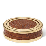 Classic Croc Leather Round Coaster