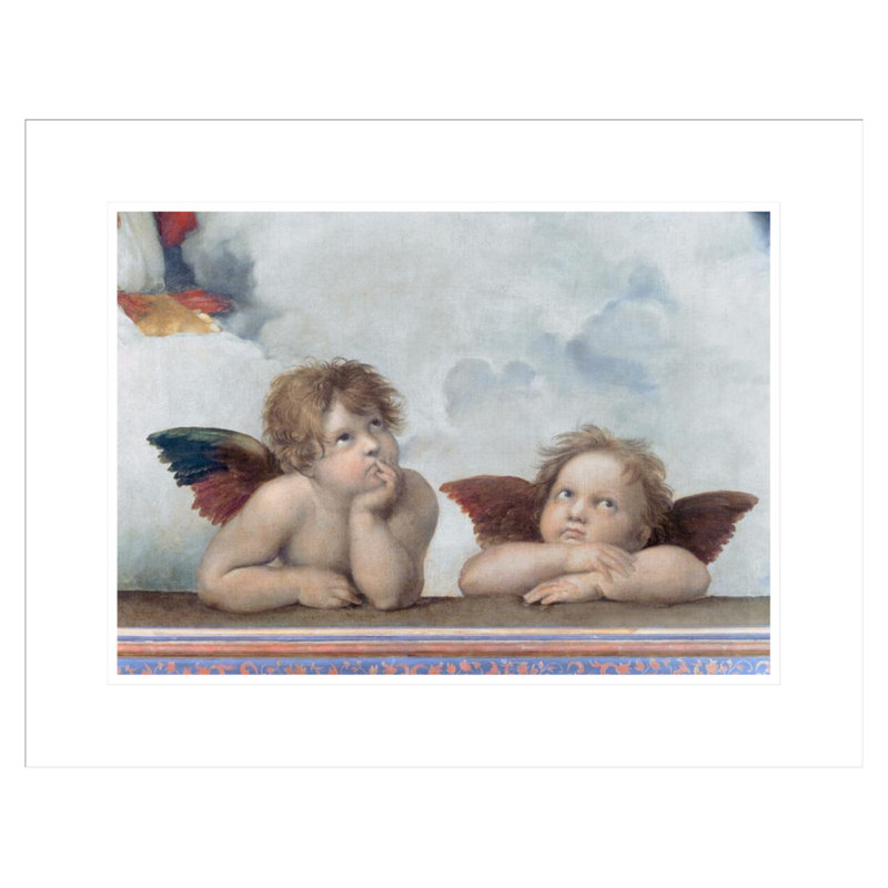 Putti de la Madone Sixtine par Raphael, H 17,1 po x l 21,75 po