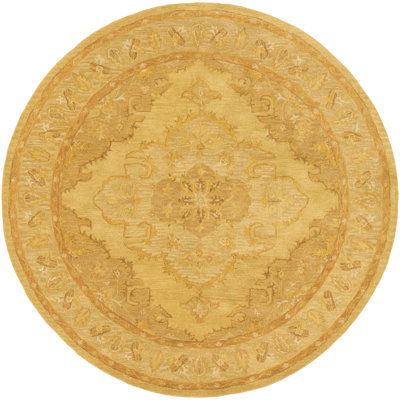 Tapis oriental doré / beurre en laine touffeté à la main Eaddy