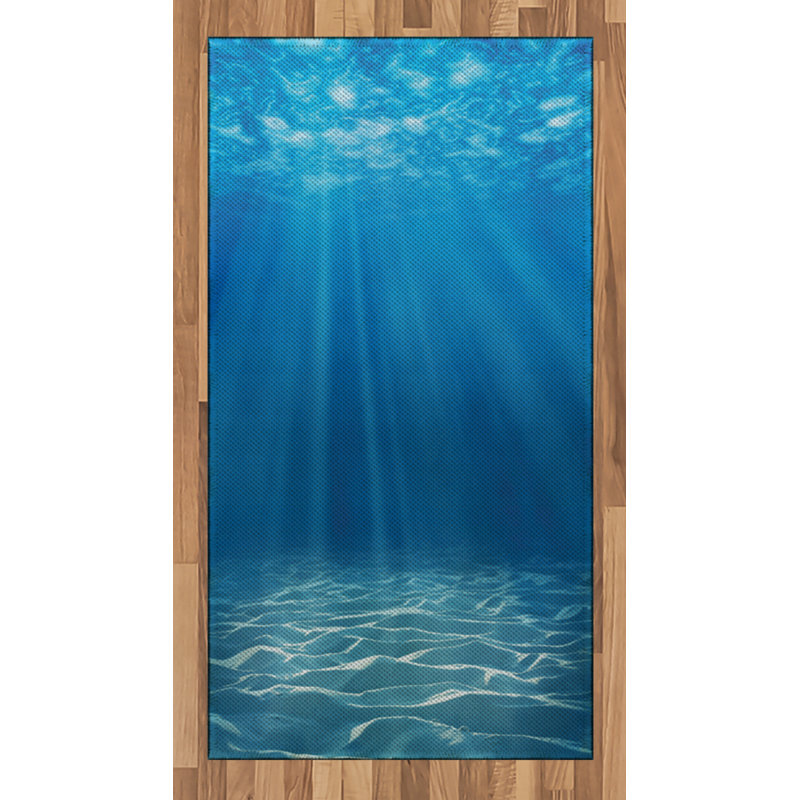 Tapis décoratif à longues fibres en polyester Ocean, Rectangle 2 pi 7 po x 5 pi