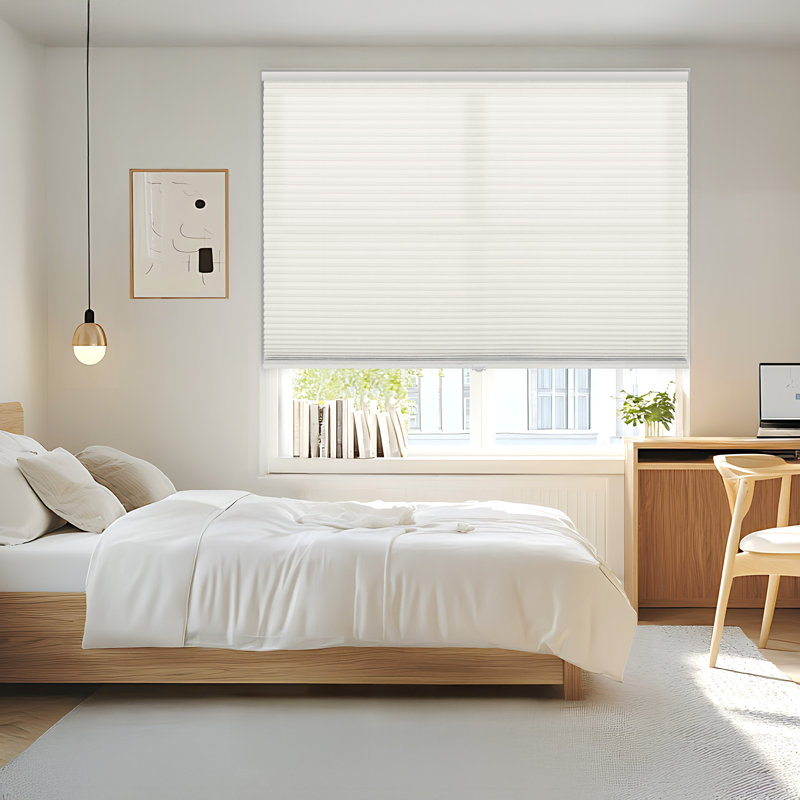 Store cellulaire semi-transparent filtrant la lumière de 1 pouce, L 38 po x L 64 po, Crème