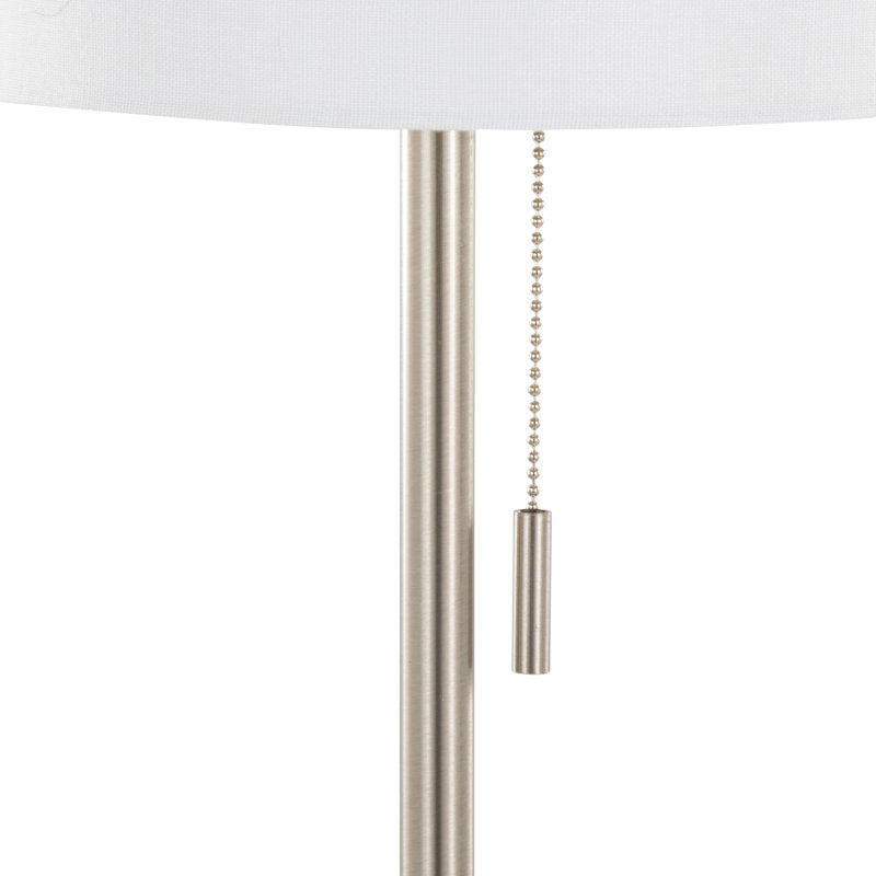 Lampe sur pied 62 po Darmon, Nickel brossé