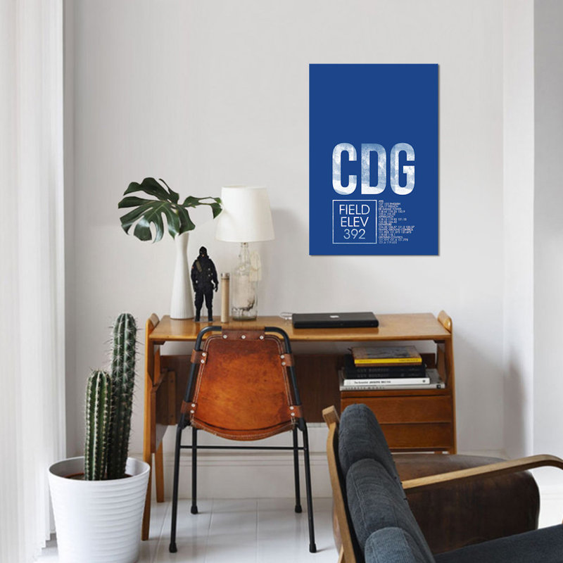 « paris (charles de gaulle) », art textuel sur toile, "contrôle de circulation de l’air", Toile encadrée noire, Pas de tapis