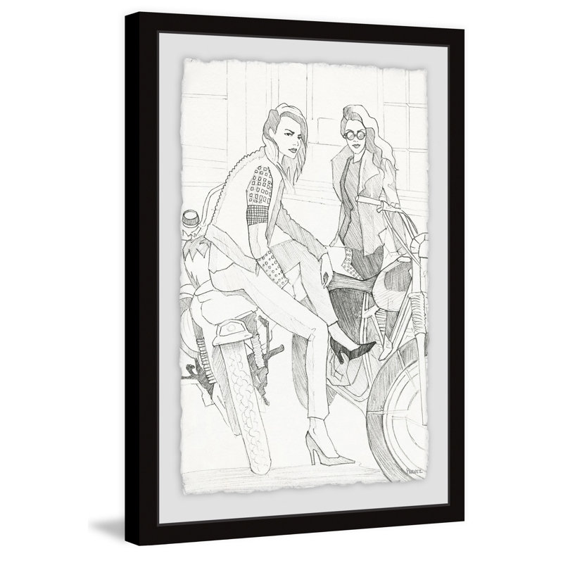 Vélo et talons - Cadre photo, reproduction d'art sur papier, H 24 po x l 16 po x P 1,5 po