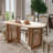 Midkiff 33.5"W×30"H Oval Dining Table Kitchen Table with Rattan Double Pedestal Base-2123654460-2103659486