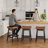 26" Solid Wood Bar Stools Set Of 2 With Faux Leather Upholstery,Backless Counter Height Bar Stools,Saddle Stool   -628389263-617956987