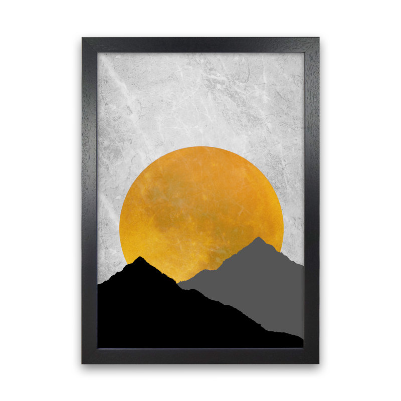 The Sunset Mountain - Print, 88cm H x 64cm W x 3cm D, Black Framed