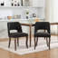 Chaises de salle à manger noires, tissu moderne recouvert de 2, conception évidée, courbé avec des clous en cuivre faits à la main, respirant et usé, système à double rebond, pieds en bois d'hévéa massif pour les salles d'art 2 américaines