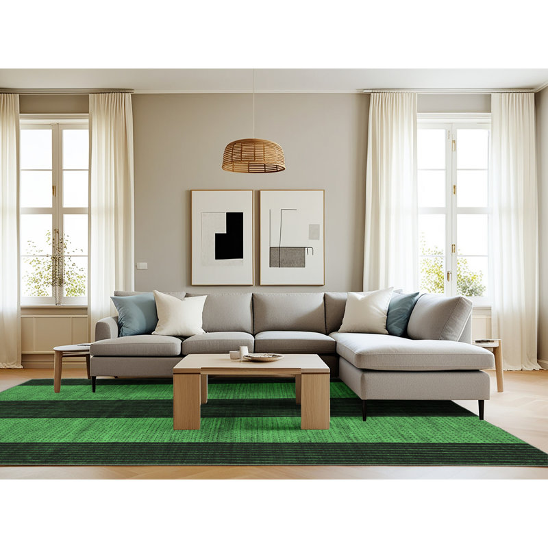 Washable Striped Indoor Rug, Rectangle 8' x 12'