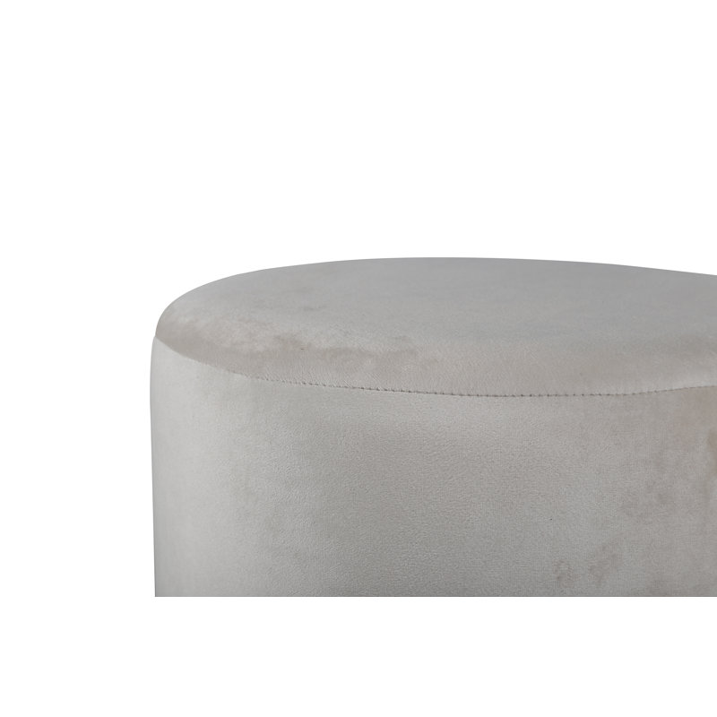 Hosea 35cm Wide Round Pouf Ottoman, Black, Light Grey