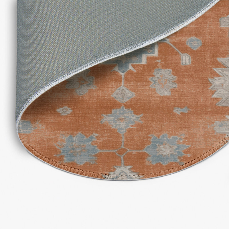Tapis intérieur et extérieur brun Overdyed, Rond 5 pi