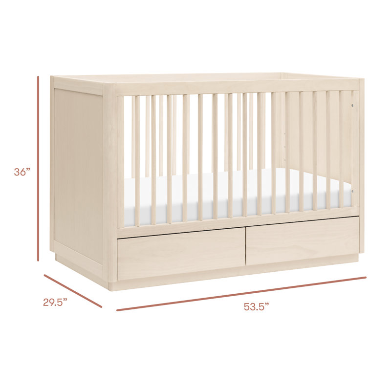 Bento 3-in-1 Convertible Crib with Storage, Washed Natural