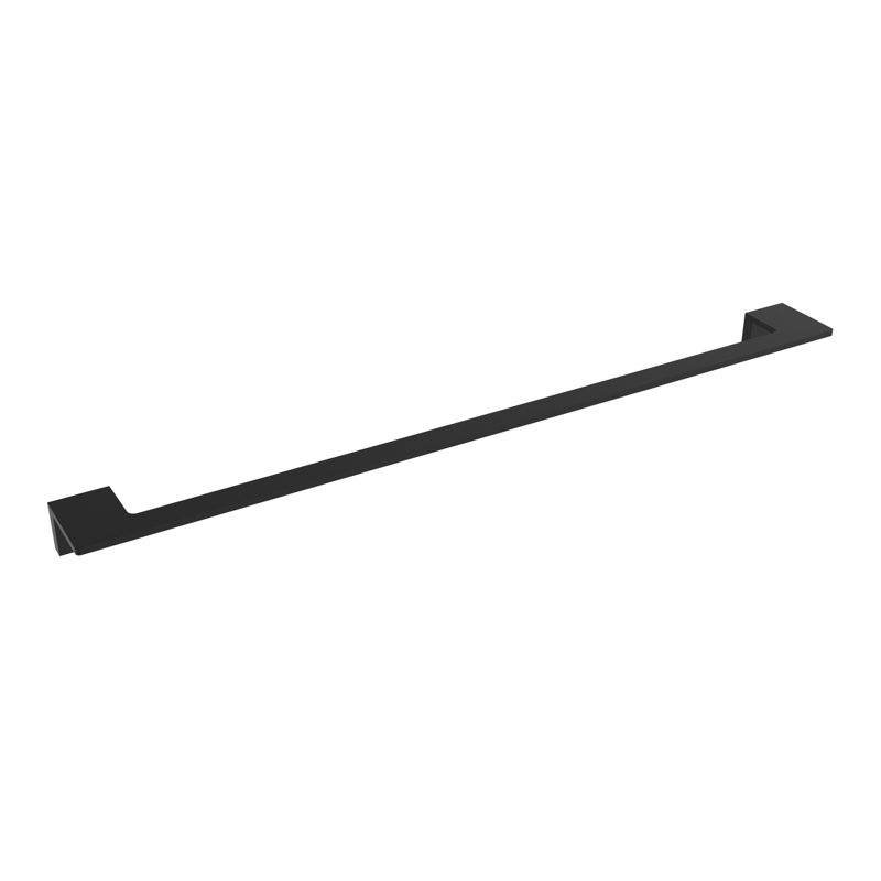 Ash Wall-Mounted 24" Towel Bar - Matte Black, Premium Brass Construction, Installation Hardware Included, Matte Black