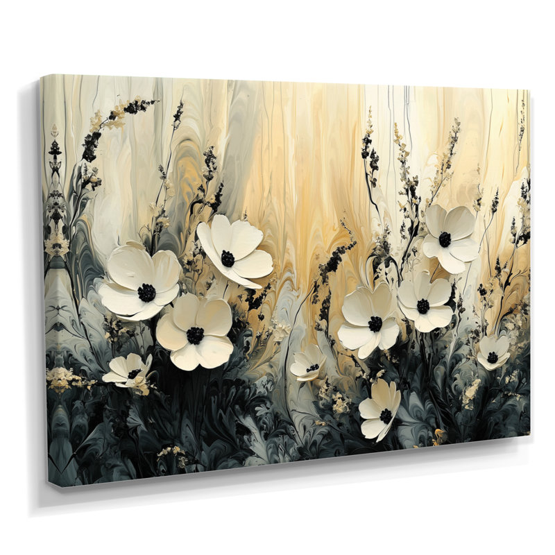 Irmingard - Floral Wall Art, 12" H x 20" W, Wrapped Canvas, Does Not Apply