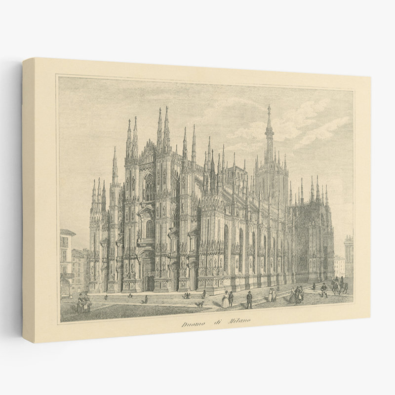 Duomo di Milano - architecture, bâtiment noir, art de la cathédrale, H 16 po x l 24 po