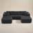 108" Right Hand Facing Corner Sectional With Chaise And Ottoman Corduroy Upholstered Compression L-Shaped Sofa-129105775