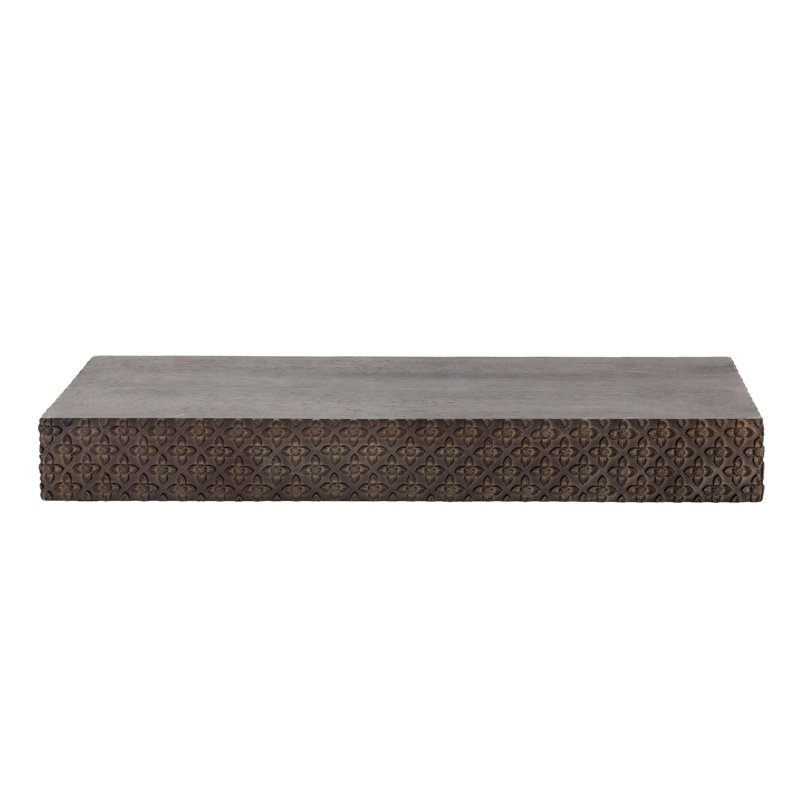 Tablette murale flottante Bucholz, Noir, H 3 po x l 24,25 po x P 8,25 po