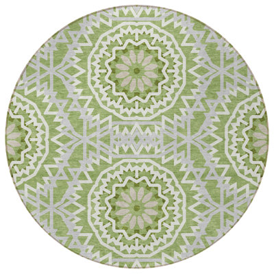 HomeRoots Round Machine Woven Area Rug