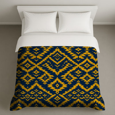Housses de couette à motif géométrique jaune