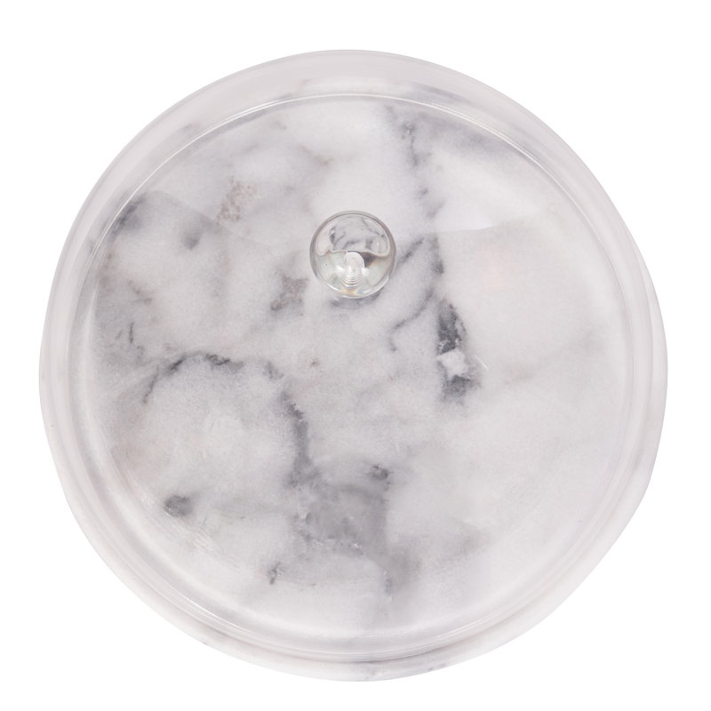 White Marble Plate with Acrylic Dome for Appetizers