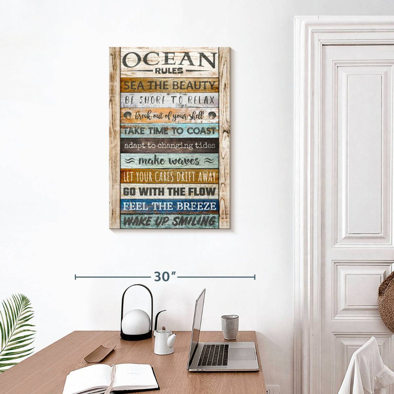 Kema Ocean Rules Typography, 30" H x 20" W