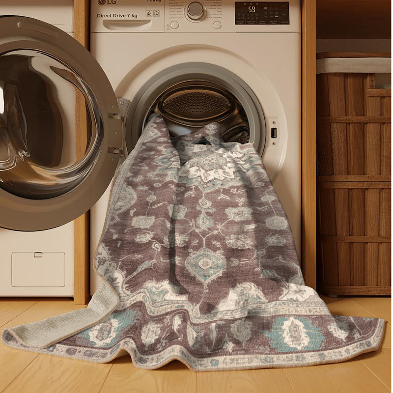 Tapis brun lavable à la machine, Rectangle 2 pi x 3 pi