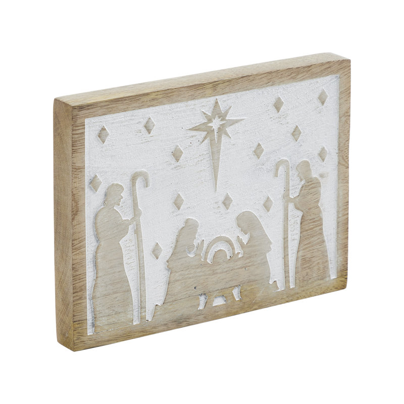 Panneau blanc en bois naturel délavé blanc 6x8x1
