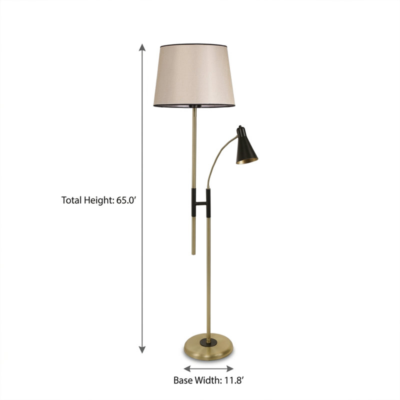 Cascade Wicker Drum Shade Floor Lamp