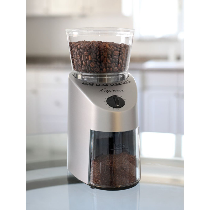 Capresso Infinity Conical Electric Burr Coffee Grinder, Stainless Steel