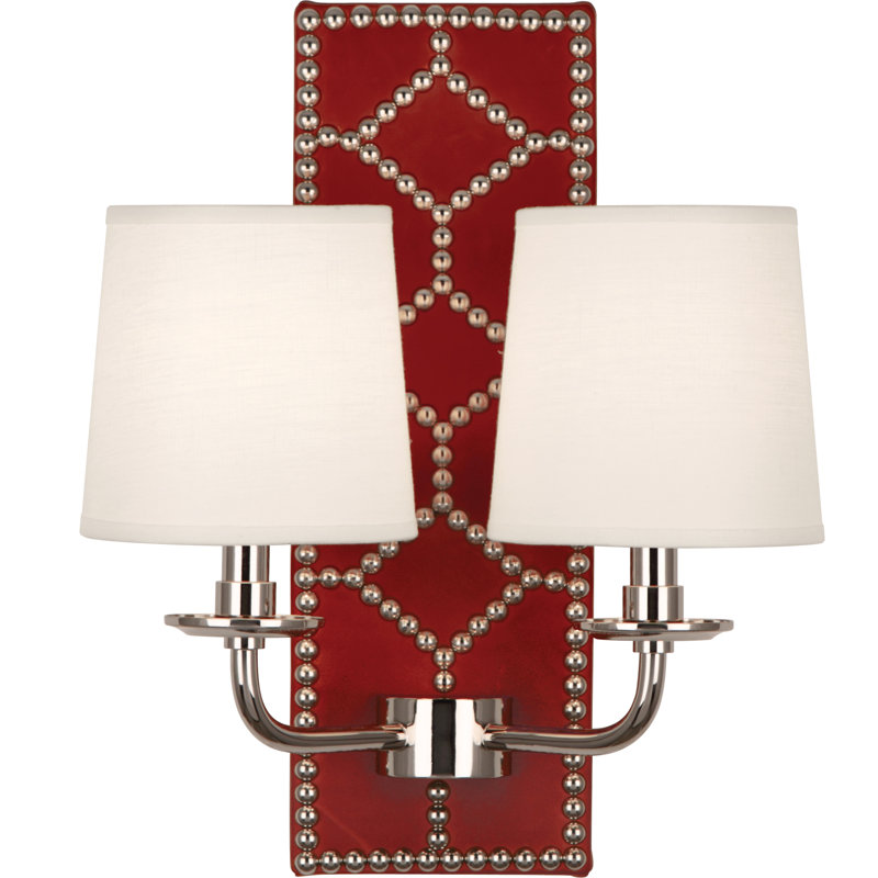 Lightfoot Armed Sconce, Red/Polished Nickel