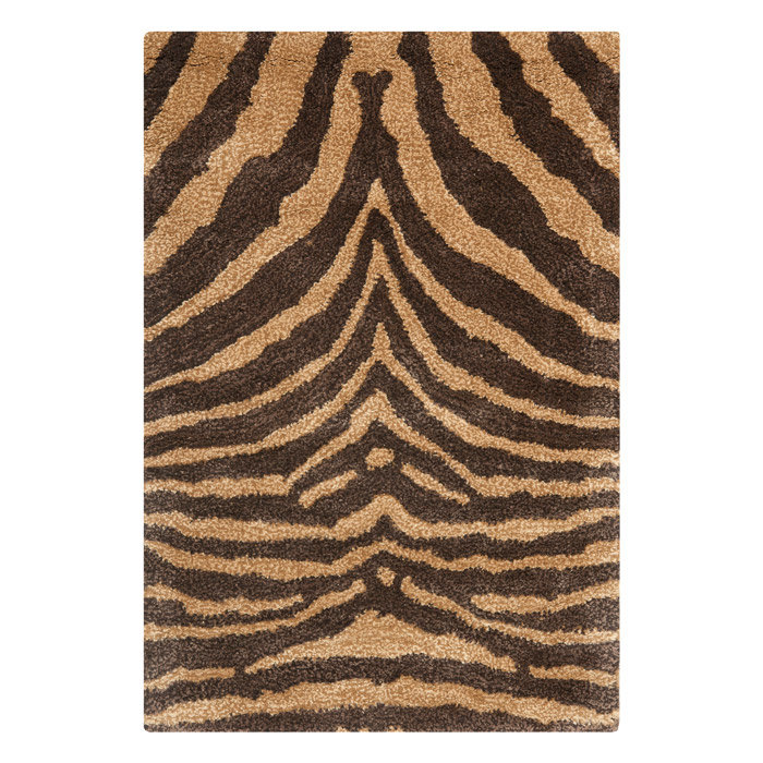 Nonia Hand Tufted Viscose/Wool/Cotton Animal Print Rug in Brown