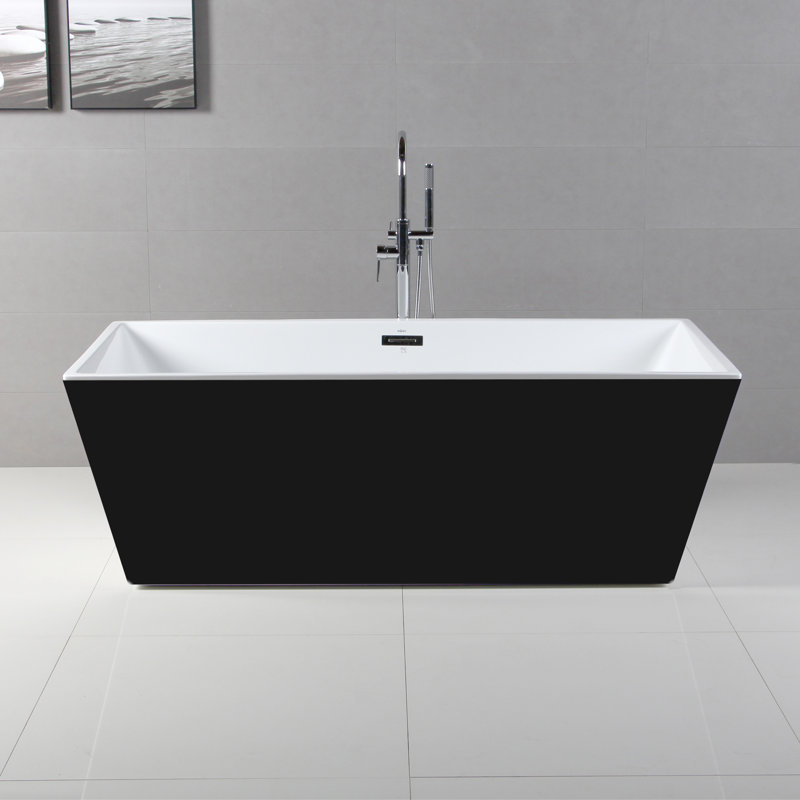 59.06'' x 29.53'' Soaking No Bathtub, Black