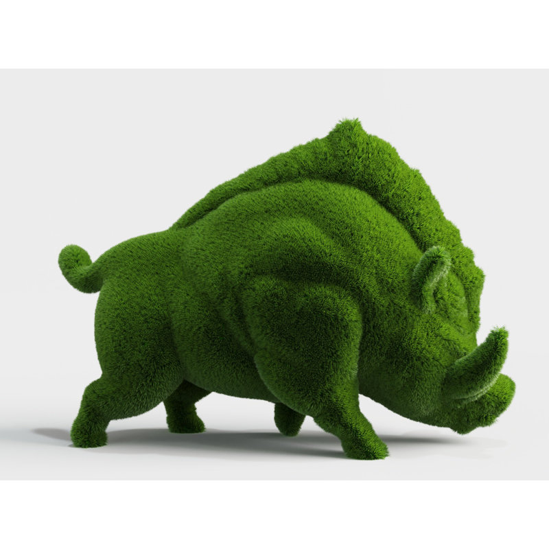 Outdoor Animal Large Boar Topiary Green Figures