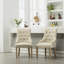 Chaises à oreilles en bois massif à boutons brun clair 2 - Elegant Touch 2-118039601