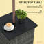 Table de bout carrée pour l'extérieur, table d'appoint en osier avec trou pour parasol-1647420787
