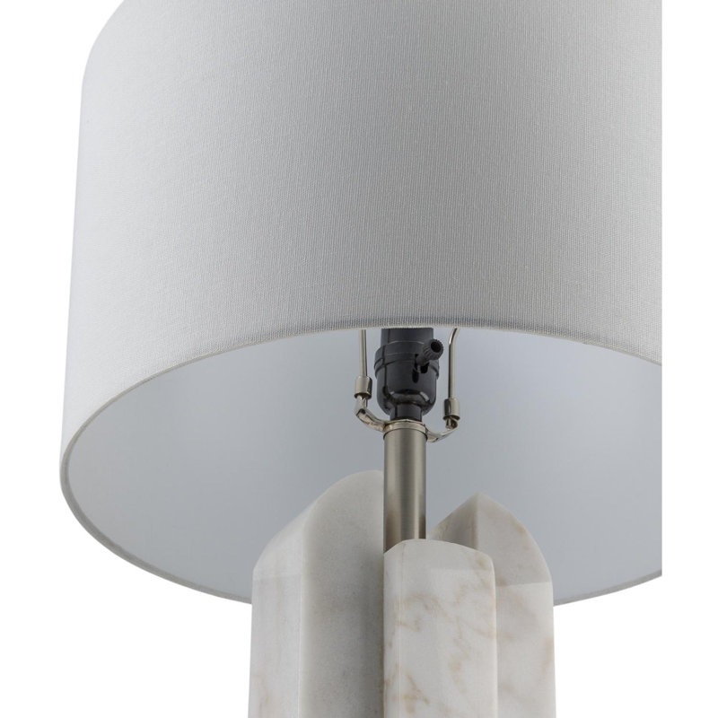 Lampe d'appoint en marbre Basel, H 26 po x l 16 po x P 16 po