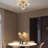 3-Light Modern Globe Glass Semi Flush Mount-2075683590