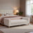 83" Chenille Upholstered End of Bed Bench with 2 Bolster Pillows and Solid Wood Legs-1887382951