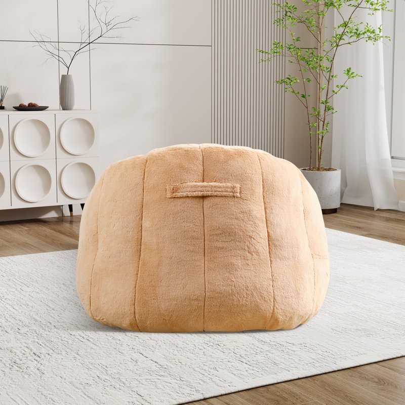 Bean Bag Chair,Tufted Lazy Sofa Comfy Chairs, Fausse fourrure brune
