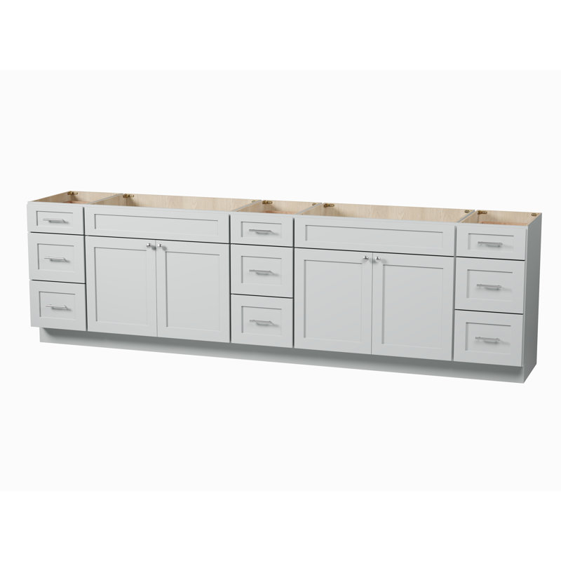 Base de meuble-lavabo double 117 po seulement, Gris