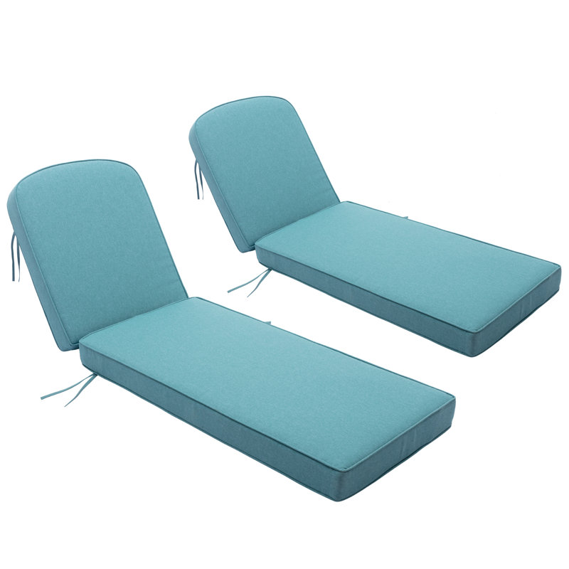 Ranu Outdoor Extra Thick Polyester Seat/Back Cushion 23'' W x 75'' D with Thickness of 5", Green Solid Color