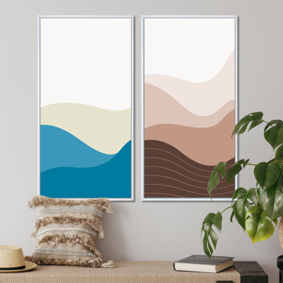 Minimalisme, paysage de montagnes I - ensemble de 2 peintures