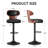 Modern Balck Microsuede Upholstered Metal Frame Swivel and Height Adjustable Bar Stools Set of 2 -1216927508